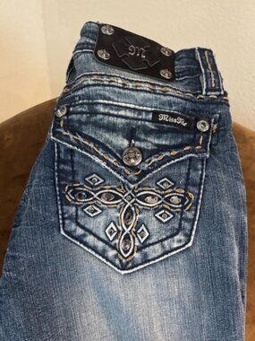 Miss Me Blue Medium Wash Boot Cut Jeans Size 27 Style No MW59198